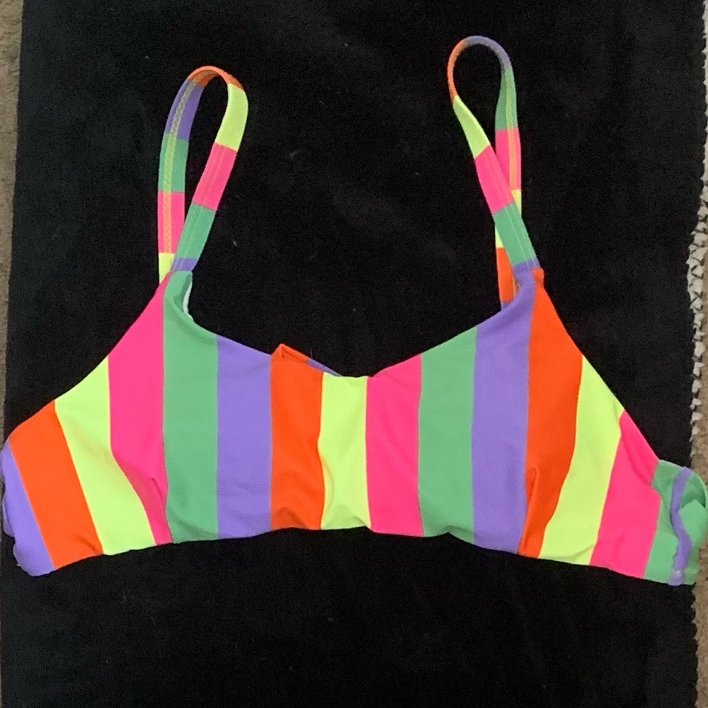 Neon Striped Bikini